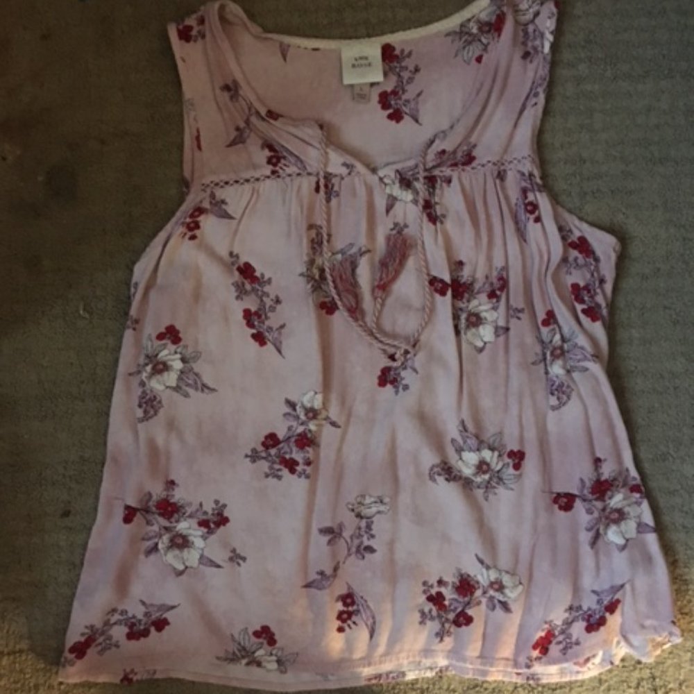 Knox Rose Pink Peasant Top Large